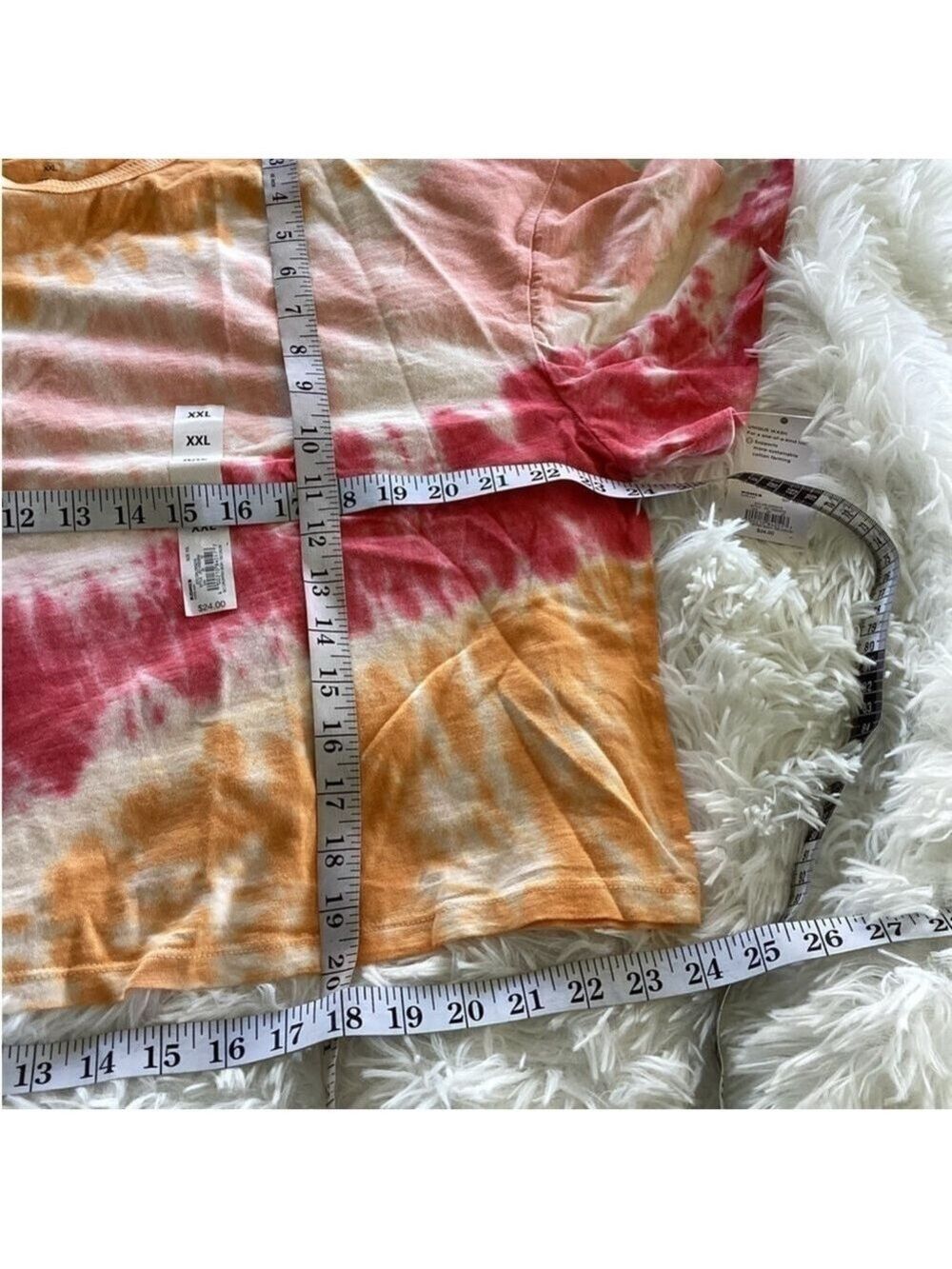 SO cropped short sleeve tee Woman’s Juniors XXL pink orange & red tie dye - Picture 7 of 12